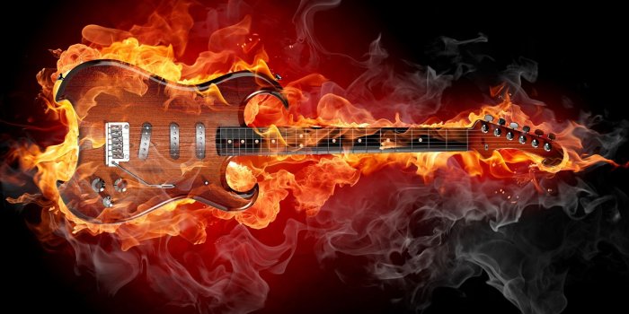 1920x1200 Guitar on fire wallpaper - SF Wallpaper