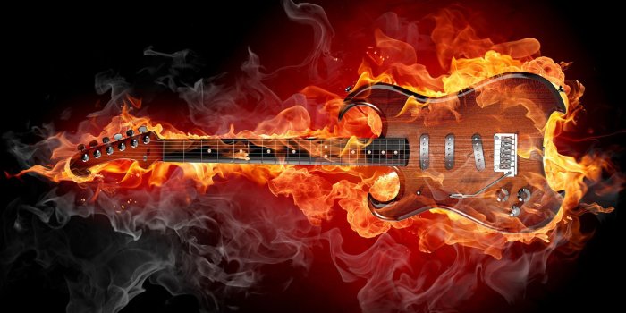 1920x1200 Flaming guitar wallpaper - Music wallpapers - #20494