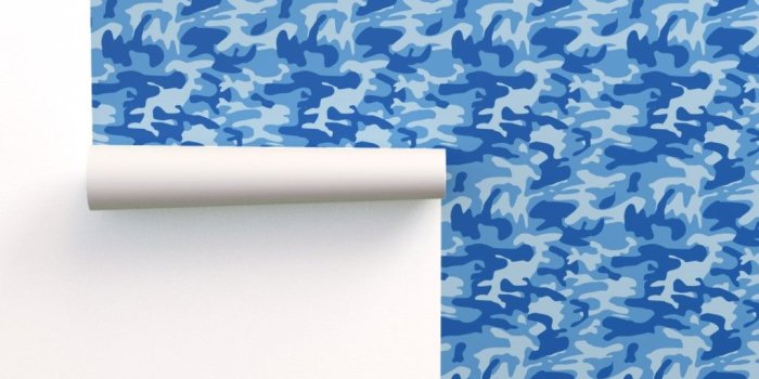 1024x1024 Blue camo army print on Isobar by inspirationz | Roostery Home Decor
