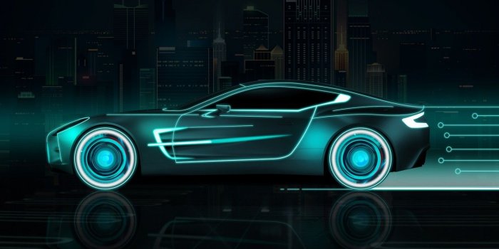 1332x850 Wallpaper Auto, The city, Neon, Machine, Background, Neon, Side