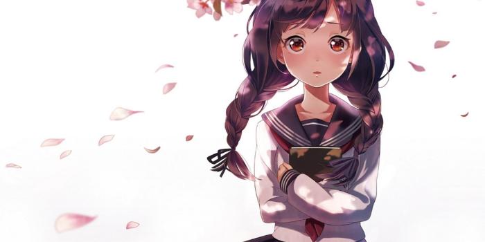 1920x1080 Download 1920x1080 Cute Japanese anime girl, cherry, pigtail