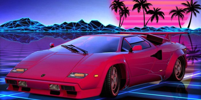 1332x850 Wallpaper Transport & Vehicles, Illustration, Supercar, 80s, Music