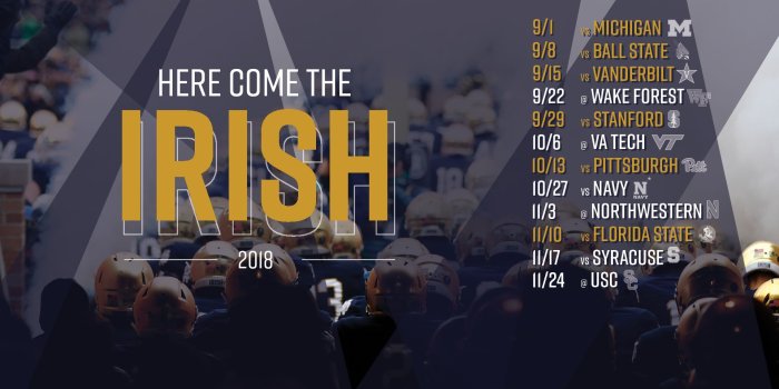 1920x1080 2018 Notre Dame Football Schedule Desktop Background | Irish