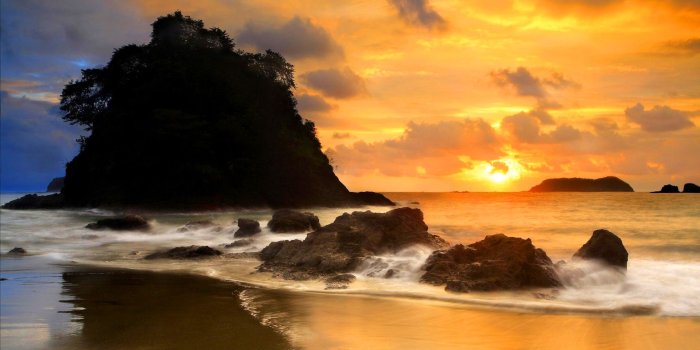 1920x1200 Coast beach evening sun wallpaper | 1920x1200 | #29698