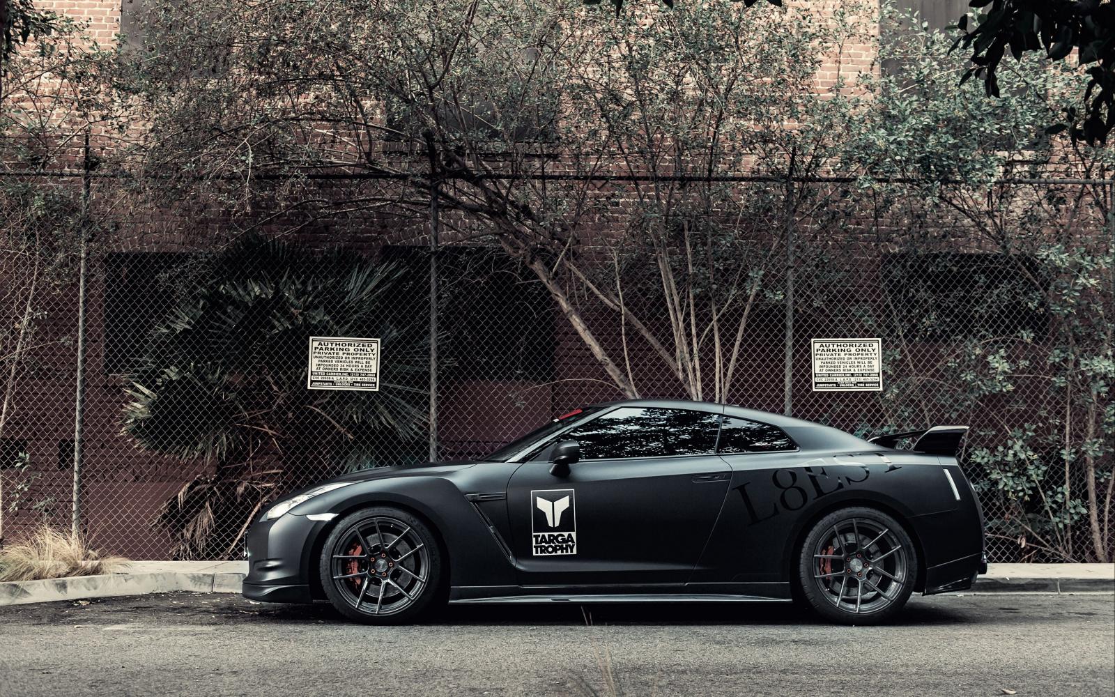 3840x2400 Download wallpaper 3840x2400 nissan, gt-r, matt, black, side view