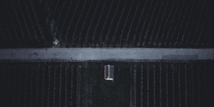 1440x900 Download wallpaper 1440x900 farm, road, house, field, garden