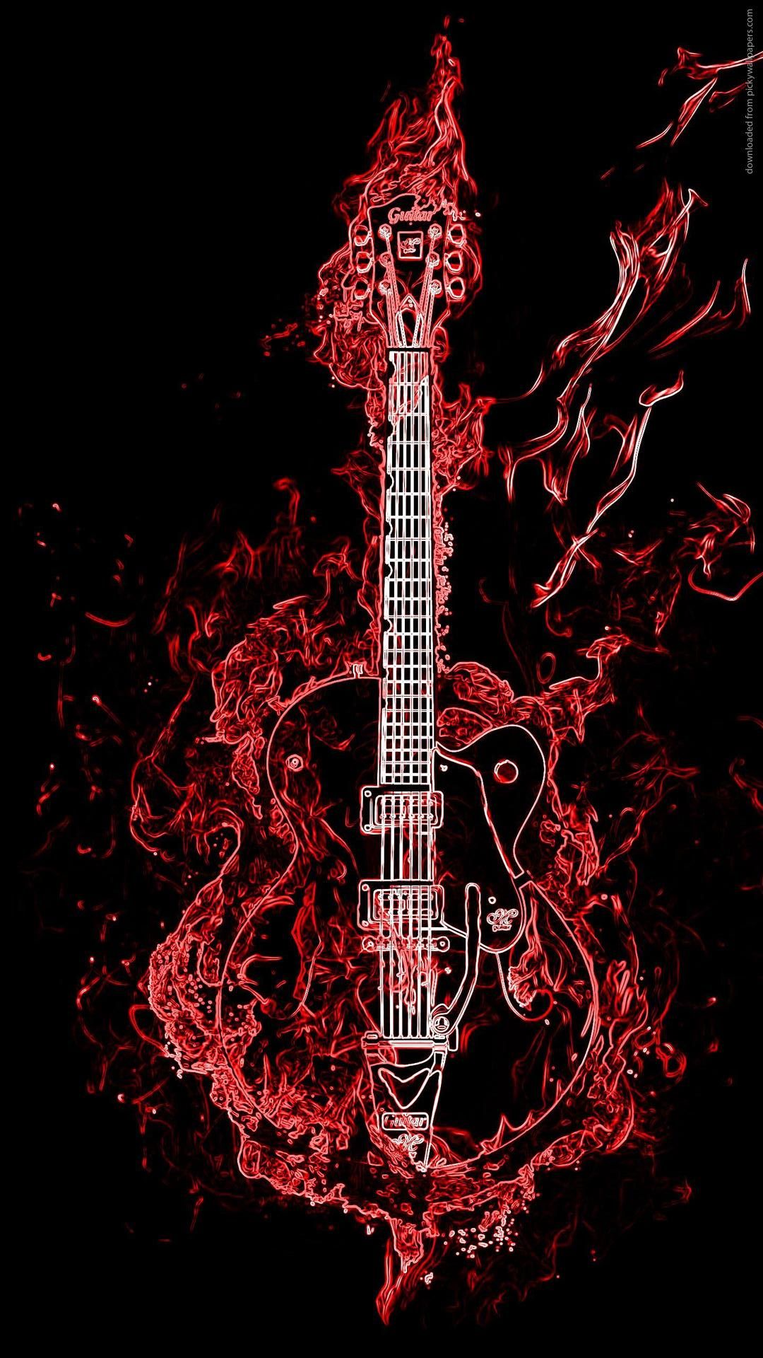 1080x1920 Neon Guitar Wallpaper iPhone | 2020 3D iPhone Wallpaper