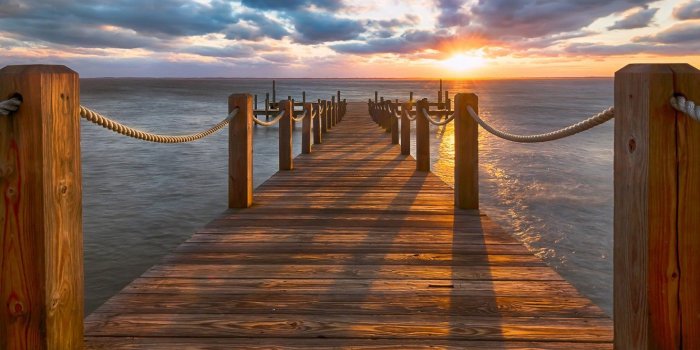1332x850 Wallpaper sunset, the ocean, pierce, North Carolina, The Atlantic