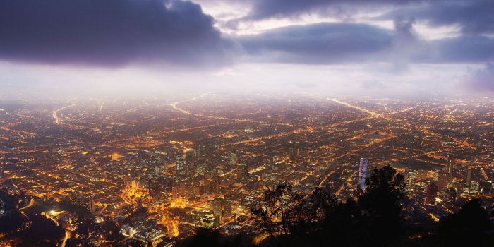 2560x1024 Download wallpaper 2560x1024 bogota, colombia, night, view from