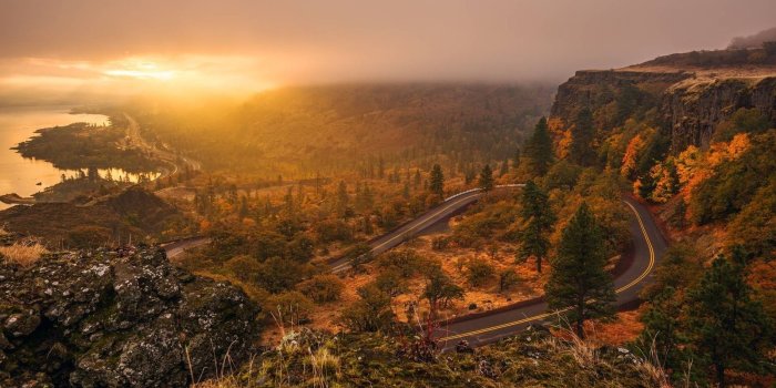 1600x900 Download wallpaper landscape, stunning views, light away, nature