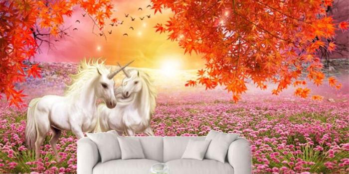 1000x800 Custom Wallpaper Home Decorative Background Maple Leaves White