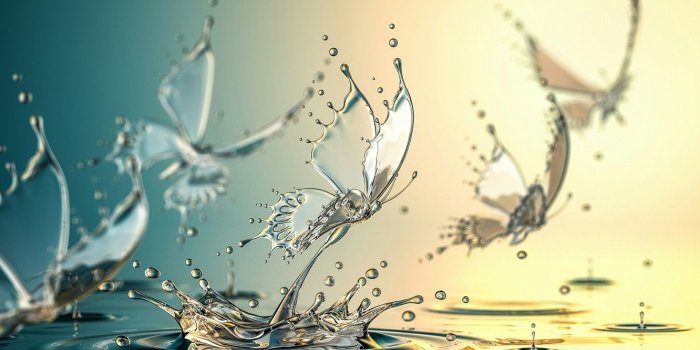 1332x850 Wallpaper water, butterfly, squirt images for desktop, section
