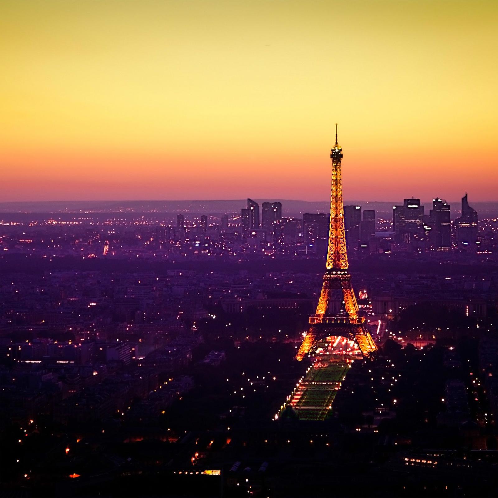 2048x2048 Paris Sunset Eiffel Tower iPad Air Wallpapers Free Download