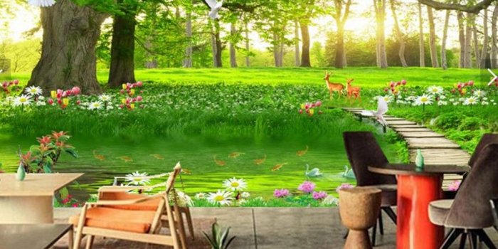 1000x900 Aesthetic simplicity green big tree forest scenery wallpaper