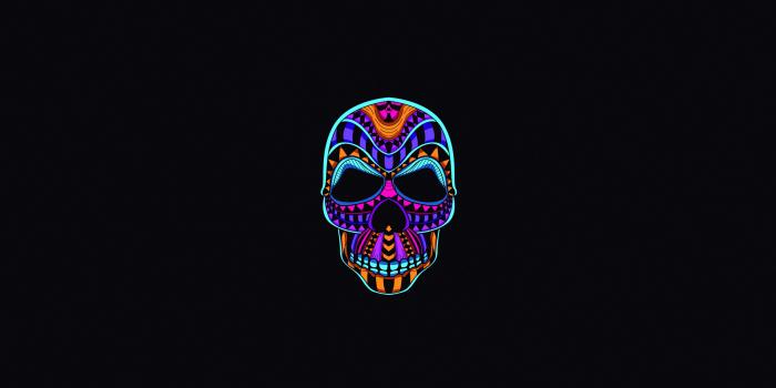 3840x2160 Wallpaper 4k Skull Dark Minimal 4k-wallpapers, black wallpapers