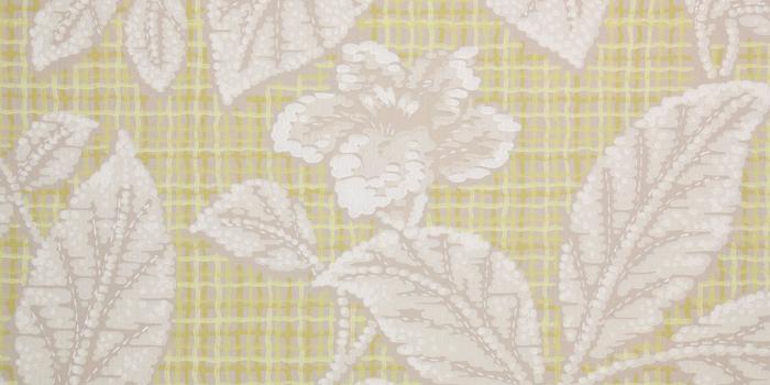 2048x1366 1940s Vintage Wallpaper White Flowers on Yellow Plaid - Rosie's