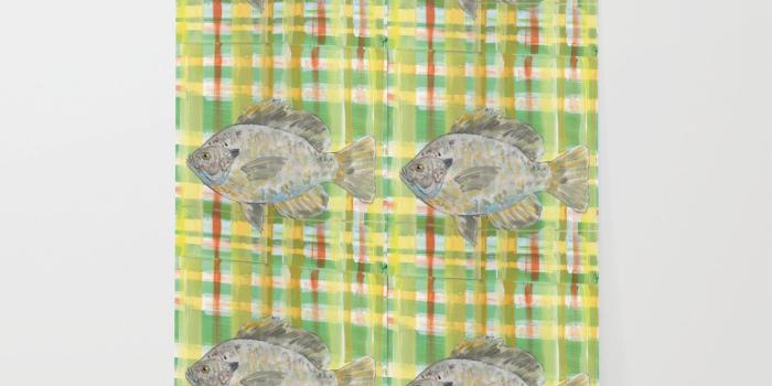 1500x1500 Bluegill with Yellow Plaid Background Wallpaper by jsdesigns4