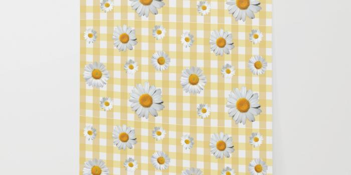 1500x1500 Spring Bloom | Yellow Plaid Wallpaper by likekay | Society6