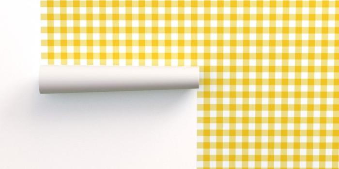 1024x1024 buffalo plaid 1in mustard yellow and on Isobar by misstiina