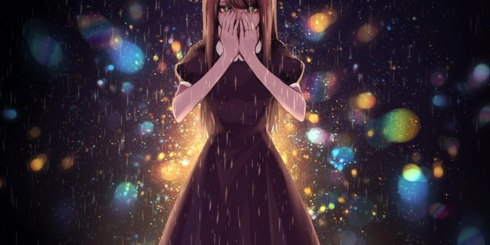 1560x876 Free download Download 1560x876 Anime Girl Crying Tears Raining