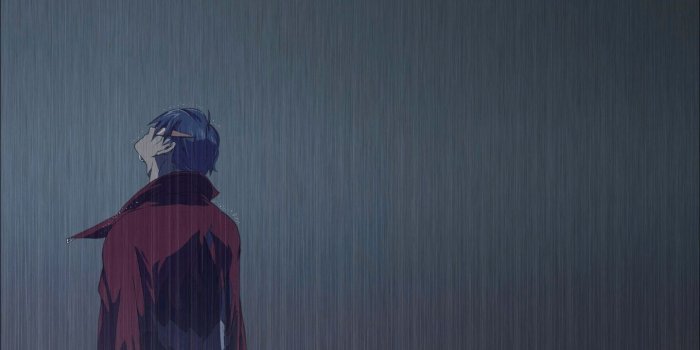 1440x900 Rain Desktop Wallpapers Group > - Anime Boy Crying In The Rain