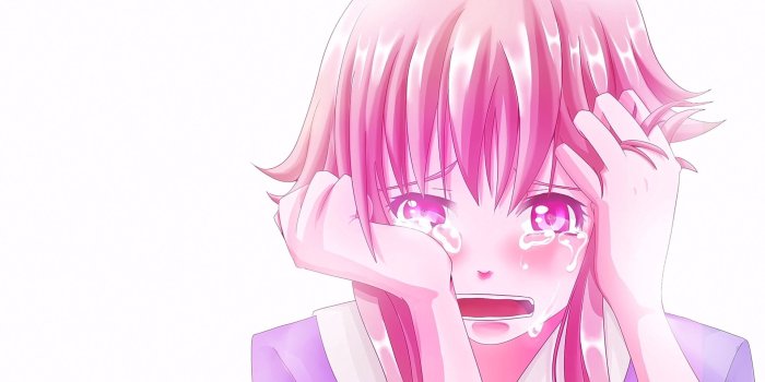 1920x1080 4538000 #pink eyes, #white background, #Gasai Yuno, #short hair