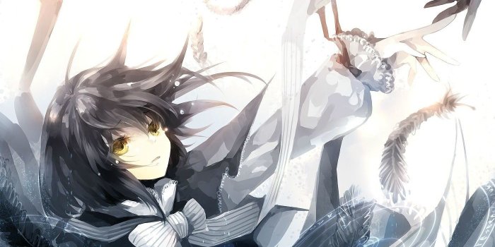 1400x1000 crying, Anime Girls, Original Characters, Feathers, Tears