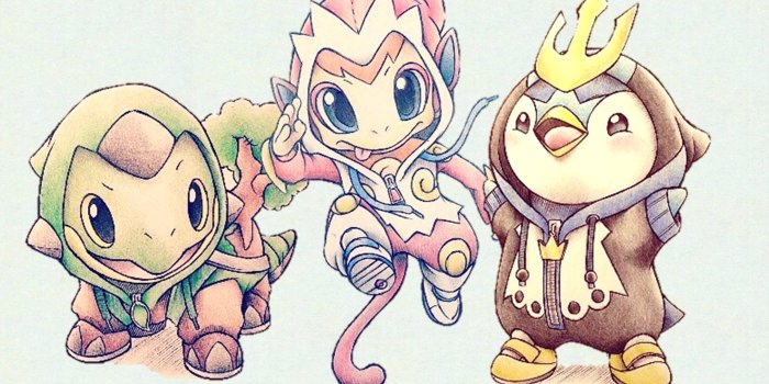 3000x1688 Free download Original Starter Pokemon Gen 4 starters [3000x1688