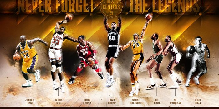 1366x768 Free download Greatest NBA Centers of All Time Wallpaper