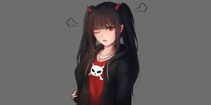 1920x1080 Download Elf, anime girl, wink, cute devil, art wallpaper