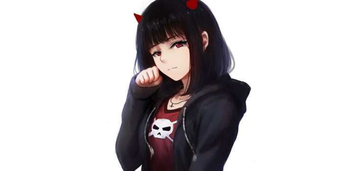 2560x1600 Download Devil, cute, anime girl, art wallpaper, 2560x1600, Dual