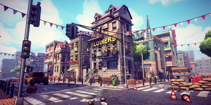 1920x1080 Postapocalyptic cartoon city - BlenderNation