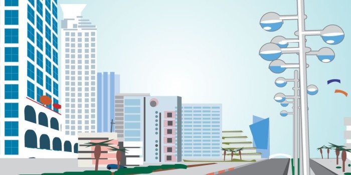 1024x768 12 Cartoon City Background Vector Images - Cartoon City Street