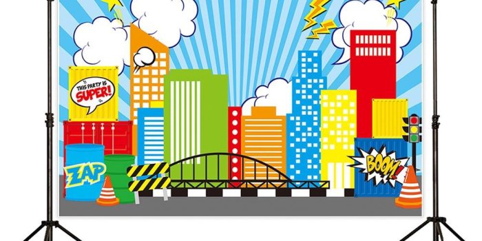 1000x1000 Allenjoy Cartoon City Landscape Wallpaper Colorful Buildings