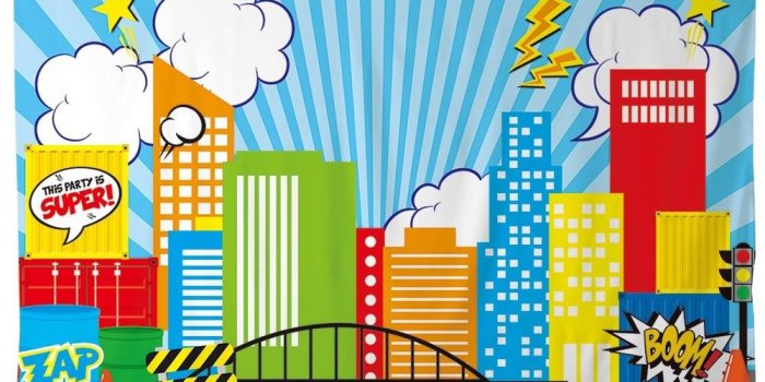 1000x1000 Allenjoy Cartoon City Landscape Wallpaper Colorful Buildings