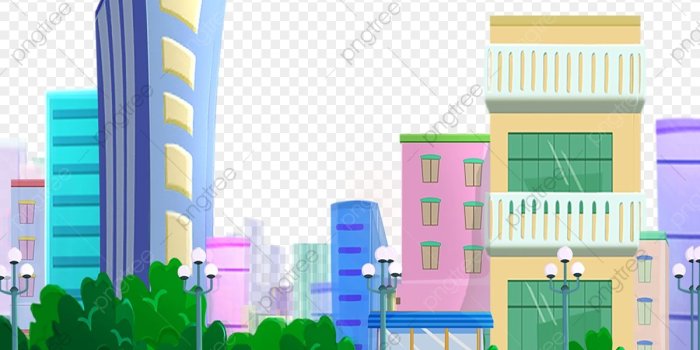 1200x1200 Cartoon City Street Scene, Cartoon, Scenes, City PNG Transparent