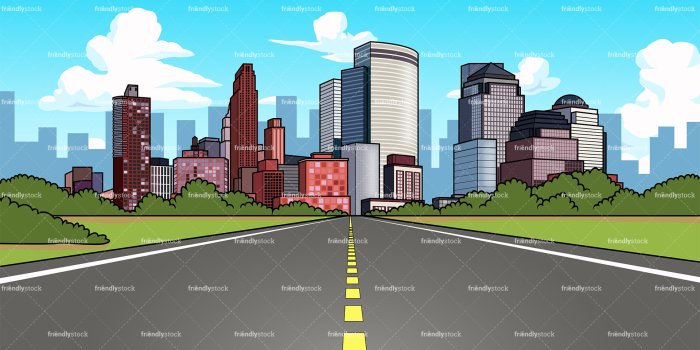 1920x1080 City Highway Background Cartoon Clipart Vector - FriendlyStock