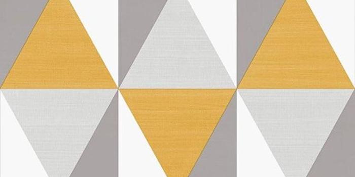 828x1000 3D Geometric Wallpaper Triangles Diamonds Grey Yellow Paste Wall