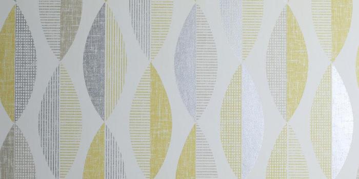 1000x1000 Arthouse Aziza Geometric Wallpaper Ochre Yellow White Beige Silver