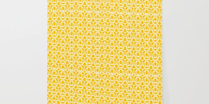 1500x1500 Geometric Pattern 004 - mustard yellow & white Wallpaper by