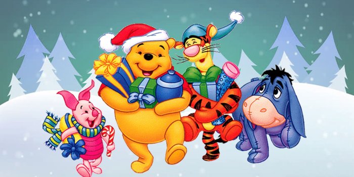 2560x1600 Winnie The Pooh And Friends Cartoon Christmas Gifts Hd Wallpaper