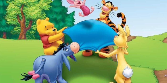 1024x768 definition full) - Winnie the Pooh and his friends - on the