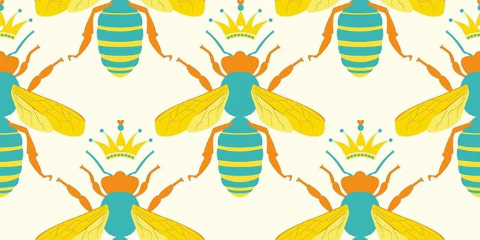 1500x1500 WallsByMe Peel and Stick Yellow and White Geometric Animal Fabric