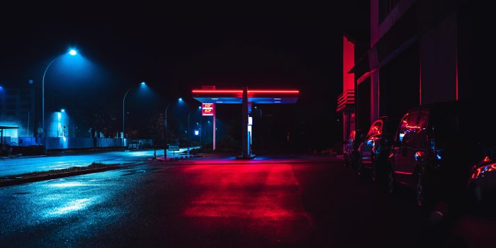 7387x5538 wallpaper night city, neon, city lights, street, night HD