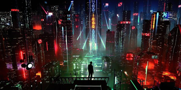 2560x1600 Sci-fi, Night, City, Cityscape, Buildings, Digital (#2443289) - HD