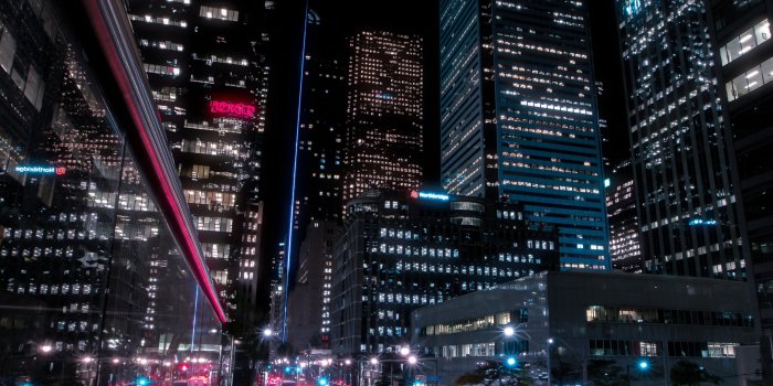 2880x1800 Download 2880x1800 Skyscrapers, Night, City Lights, Road, Urban