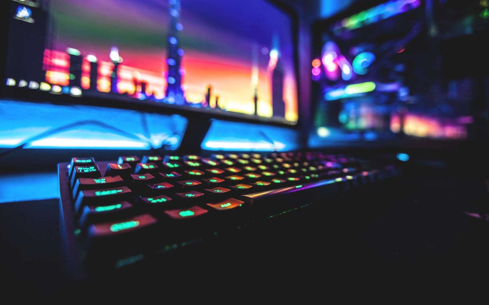 1920x1200 black RGB gaming keyboard #colorful #neon #computer #keyboards PC