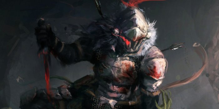 1920x1080 Wallpaper of Goblin Slayer, Arrow, Blood, Art, Anime background