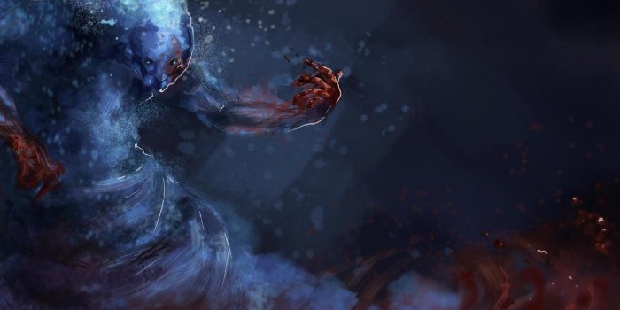 1332x850 Wallpaper water, blood, art, Morphling, Dota 2, elemental images