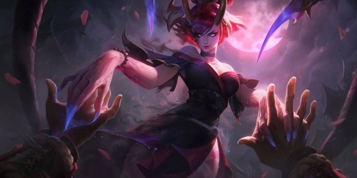 7680x4320 Blood Moon Evelynn LoL Splash Art League of Legends 8K #10861